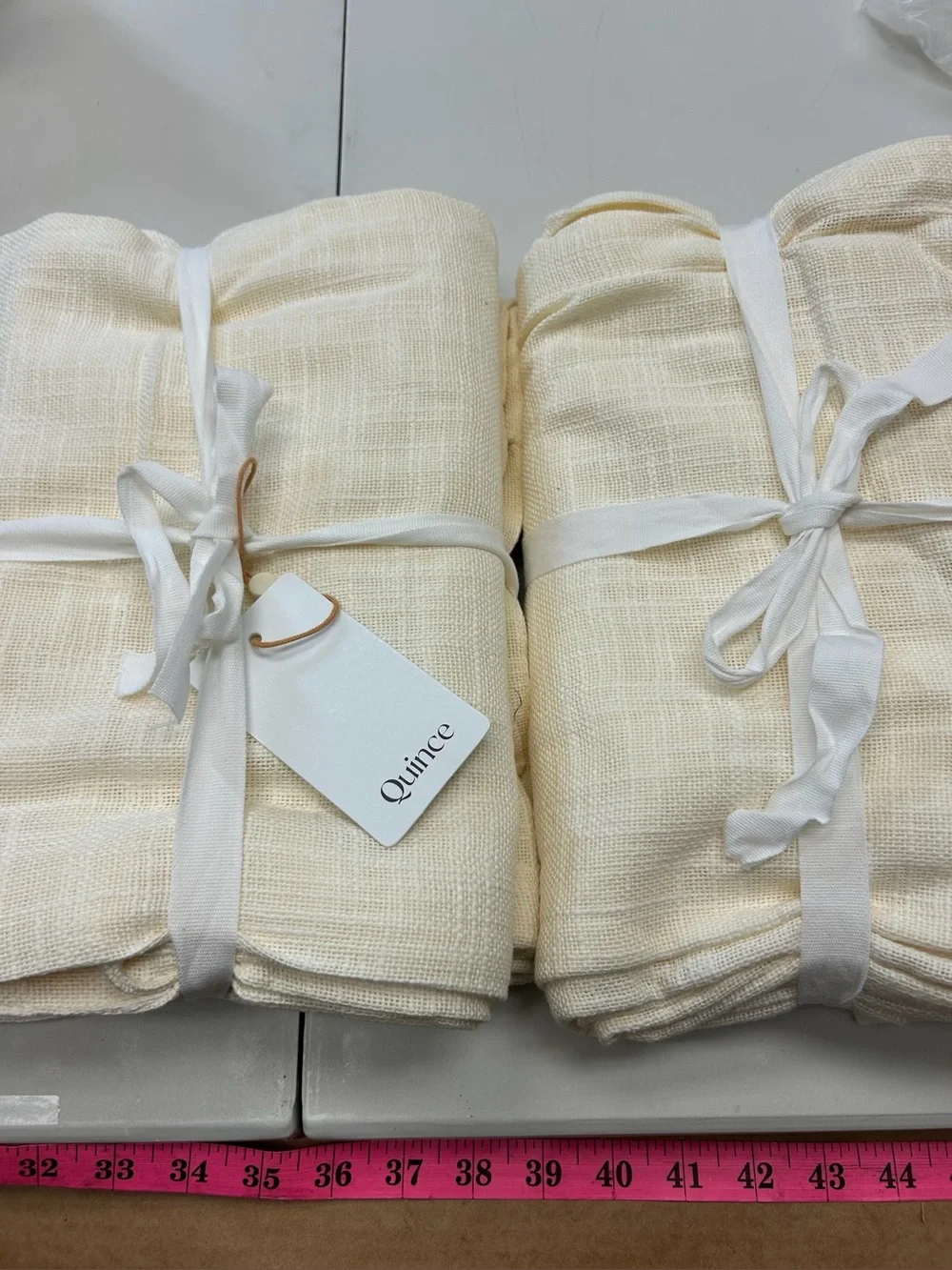 QUINCE Set Of 2 48x84 Cotton Sheer Curtains Ivory 0079